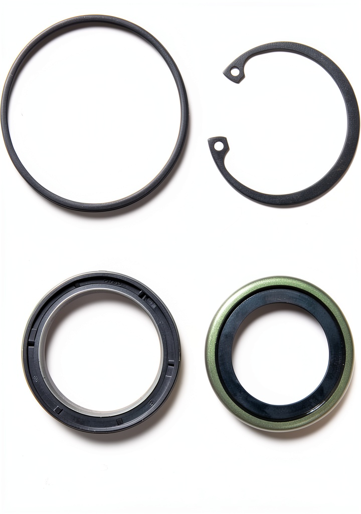 PartCatalog Pitman Shaft Seal kit components laid out on a workbench