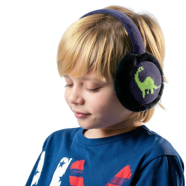 Kids Dinosaur Earmuffs by Pavo Warm Plush Design-1