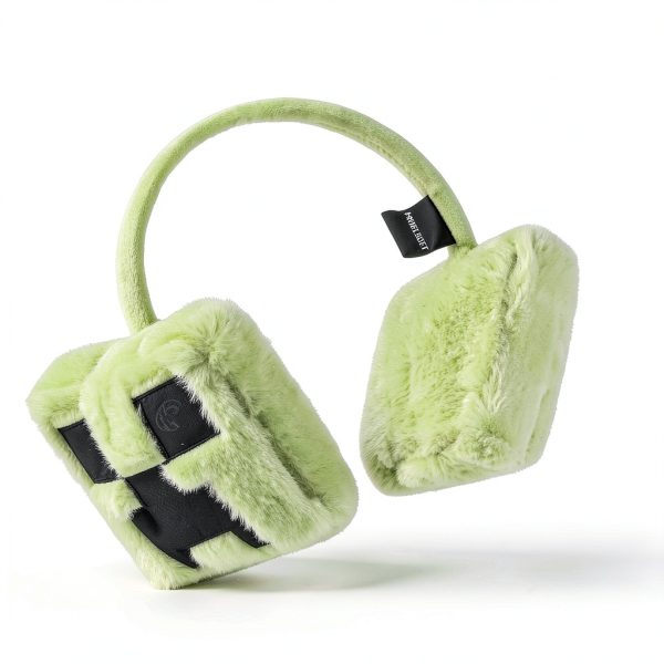 Minecraft Kids Earmuffs Fluffy Creeper Design One Size Warm Headband-3