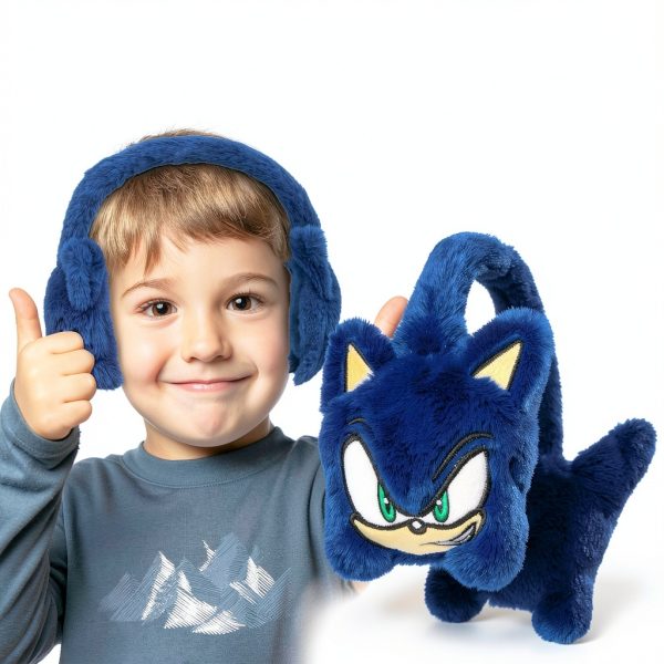 Sonic Fluffy Earmuffs for Boys – Official Licensed Winter Warmth-2