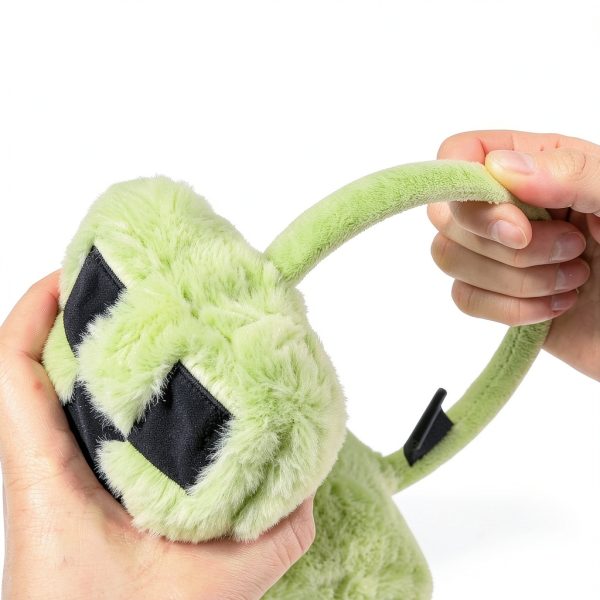 Minecraft Kids Earmuffs Fluffy Creeper Design One Size Warm Headband-2