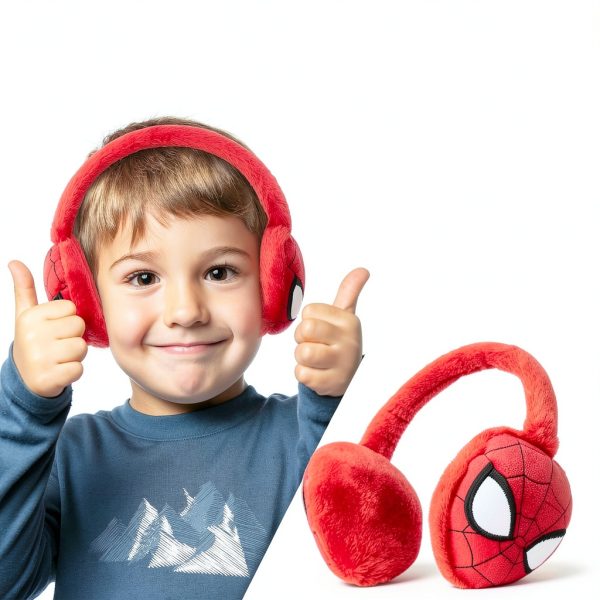 Marvel Spiderman Ear Muffs for Boys Fluffy Warmth One Size Fits All-2