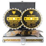 FOXBC 8" Carbide Stacking Dado Blade Set for SawStop, Jet, Dewalt, Bosch Saw - 14 Pieces-0