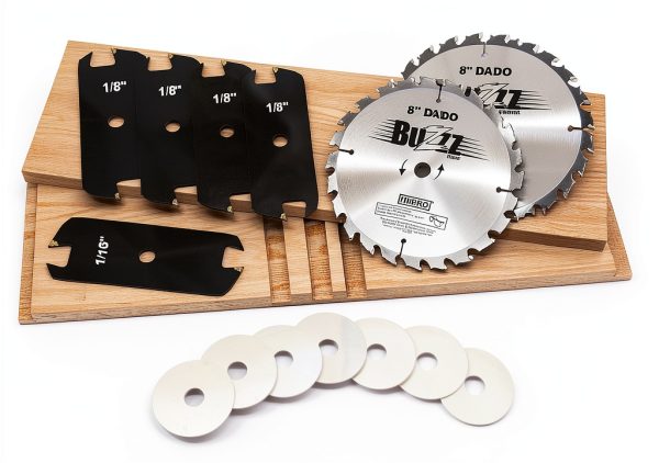 The Mibro Group 416381 Carbide Stacking Dado Blade Set - 14 Pieces, Silver, 8"-1