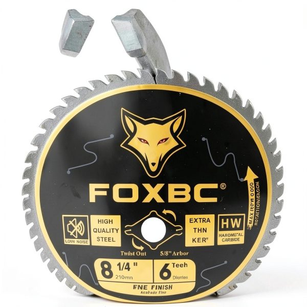 8-1/4 Inch Table Saw Blade FOXBC 60 Tooth Ultra Thin Kerf 5/8" Arbor-3