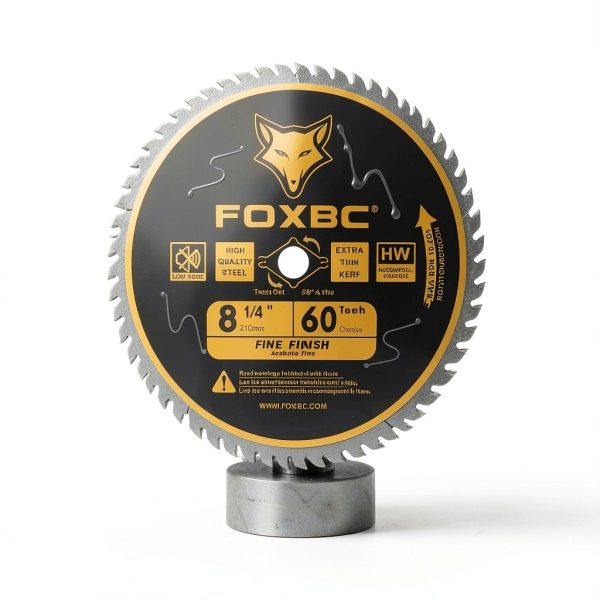 8-1/4 Inch Table Saw Blade FOXBC 60 Tooth Ultra Thin Kerf 5/8" Arbor-2