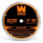 WEN BL1280 12-Inch 80-Tooth Fine-Finish Professional Woodworking Saw Blade for Miter Saws and Table Saws-0
