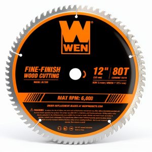 WEN BL1280 12-Inch 80-Tooth Fine-Finish Professional Woodworking Saw Blade for Miter Saws and Table Saws-0