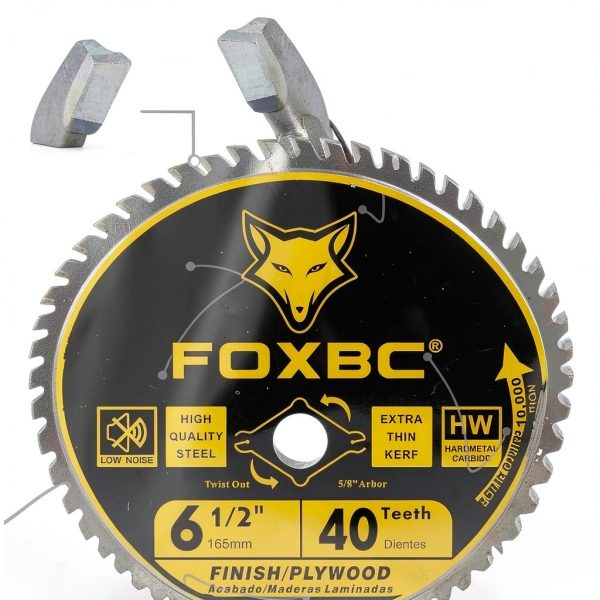 6-1/2 inch Circular Saw Blade FOXBC 40T/60T Combo Ultra Thin Kerf-5